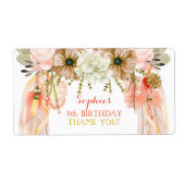 Boho Dream Catcher Water Bottle Gift Dank u Etiket (Voorkant)