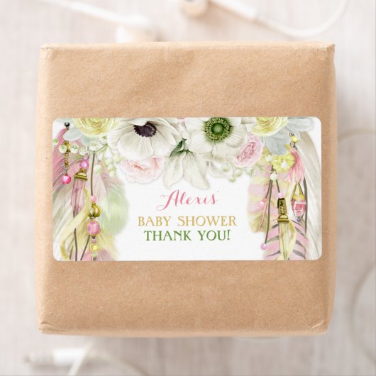 Boho Dream Catcher Water Bottle Gift Dank u Etiket (Insitu)