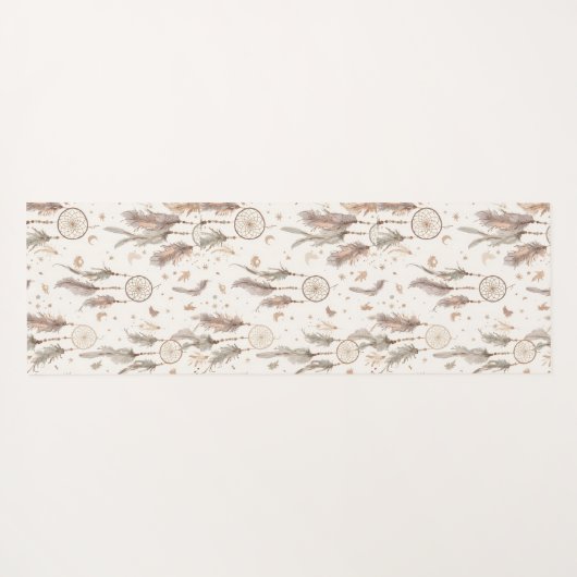 Boho Dream Catcher Yoga Mat Ethereal Feathers (Achterkant (horizontaal))