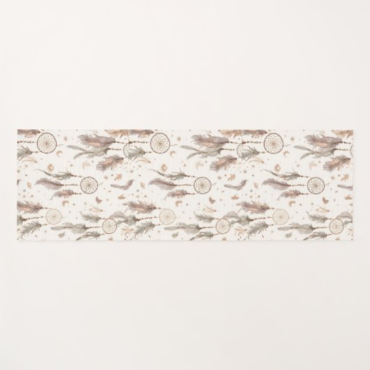 Boho Dream Catcher Yoga Mat Ethereal Feathers (Voorkant (horizontaal))