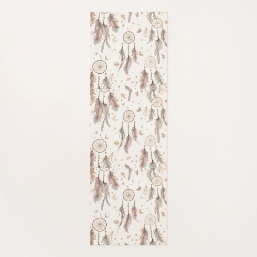 Boho Dream Catcher Yoga Mat Ethische Veren (Achterkant)