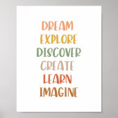 Boho Dream Exken Ontdek Creëer Learn Poster (Voorkant)