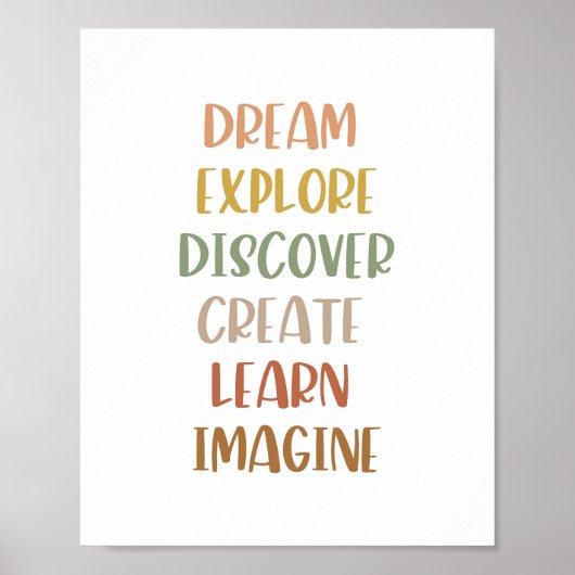 Boho Dream Exken Ontdek Creëer Learn Poster (Voorkant)