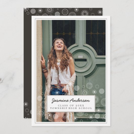 Boho Dream Photo Graduation Party Uitnodiging (Voorkant / Achterkant)