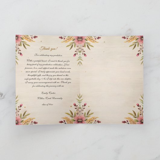 Boho Dreamcatcher Afstuderen Bedankt Card (Binnen)