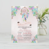 Boho Dreamcatcher Baby shower Uitnodiging (Staand voorkant)