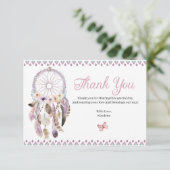 Boho Dreamcatcher bedankkaart RSVP Kaartje (Staand voorkant)