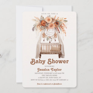 Boho Dreamcatcher Bloemeng Meisje Wieg Baby Borrel Kaart