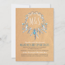  Boho Dreamcatcher bruiloft Kaart