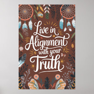 Boho Dreamcatcher Design Live in uitlijning met jo Poster