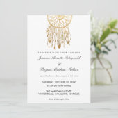 Boho Dreamcatcher Faux Gold Foil Tribal Wedding Kaart (Staand voorkant)