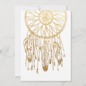 Boho Dreamcatcher Faux Gold Foil Tribal Wedding Kaart (Achterkant)