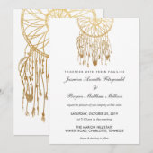 Boho Dreamcatcher Faux Gold Foil Tribal Wedding Kaart (Voorkant / Achterkant)