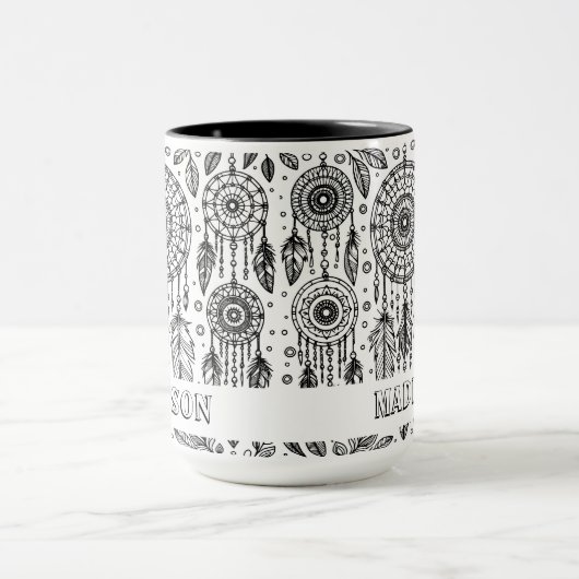 Boho Dreamcatcher Feathers kleurnaam Mok (Midden)