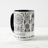 Boho Dreamcatcher Feathers kleurnaam Mok (Voorkant links)