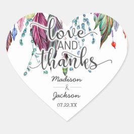 Boho Dreamcatcher & Feathers Liefde & Bedankt Favo Hart Sticker