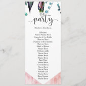 Boho Dreamcatcher & Feathers Roze Huwelijksprogram Programmakaart (Achterkant)