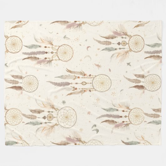 Boho Dreamcatcher Fleece Blanket | Ethereal Deken (Voorkant (Horizontaal))