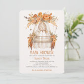 Boho Dreamcatcher Floral Meisje Kinderbedje Baby s Kaart (Staand voorkant)