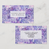 Boho dreamcatcher florale roze paarse waterverf visitekaartje (Voorkant / Achterkant)