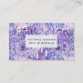 Boho dreamcatcher florale roze paarse waterverf visitekaartje (Voorkant)