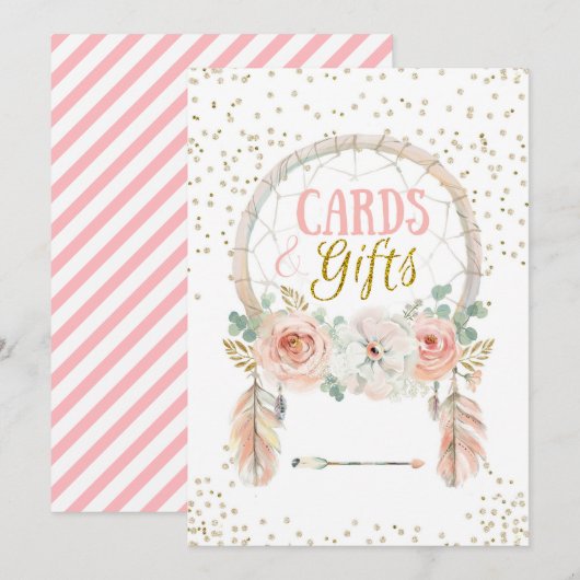 Boho Dreamcatcher Kaarten Cadeaus Bord 5x7" (Voorkant / Achterkant)