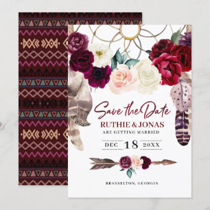 Boho Dreamcatcher Save The Date Trouw Uitnodiging