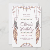 Boho Dreamcatcher Stammesfeest, Boho Verjaardagsfe Kaart (Voorkant)