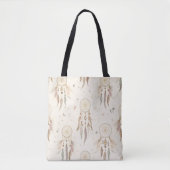 Boho Dreamcatcher Tote Bag | Ethereal Feathers (Voorkant)