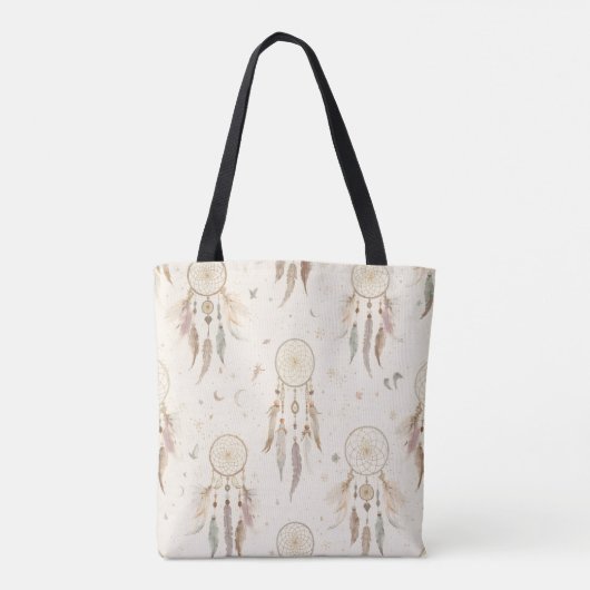 Boho Dreamcatcher Tote Bag | Ethereal Feathers (Achterkant)