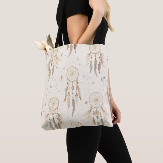 Boho Dreamcatcher Tote Bag | Ethereal Feathers (Dichtbij)