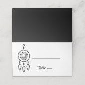 Boho Dreamcatcher Trouwen Zwart Native American Plaatskaartje (Buitenkant ongevouwen)
