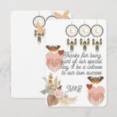 Boho Dreamcatcher Trouwkaart Bedankkaart (Voorkant / Achterkant)