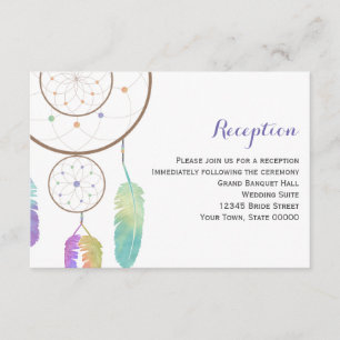 Boho Dreamcatcher Trouwreceptie Info Kaart