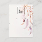 Boho Dreamcatcher Waterverf Ketting Oorbel Logo Visitekaartje (Voorkant)