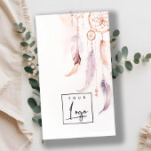 Boho Dreamcatcher Waterverf Lila Blush Logo Visitekaartje