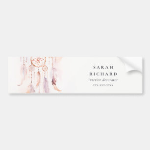 Boho Dreamcatcher Waterverf Lila Blush Peach Bumpersticker