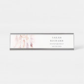 Boho Dreamcatcher Waterverf Lila Blush Peach Bureau Naambordje (Voorkant)