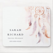 Boho Dreamcatcher Waterverf Lila Blush Peach Muismat (Voorkant)