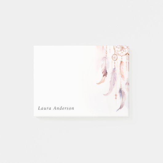 Boho Dreamcatcher Waterverf Lila Blush Peach Post-it® Notes (Voorkant)