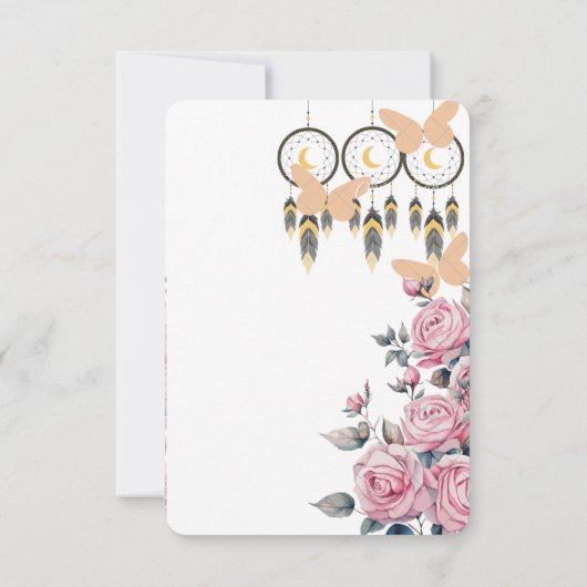 Boho Dreamcatcher Wedding Dank je wel kaart (Achterkant)