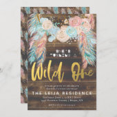 Boho Dreamcatcher Wild One Birthday Kaart (Voorkant / Achterkant)