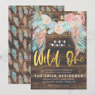 Boho Dreamcatcher Wild One Birthday Kaart