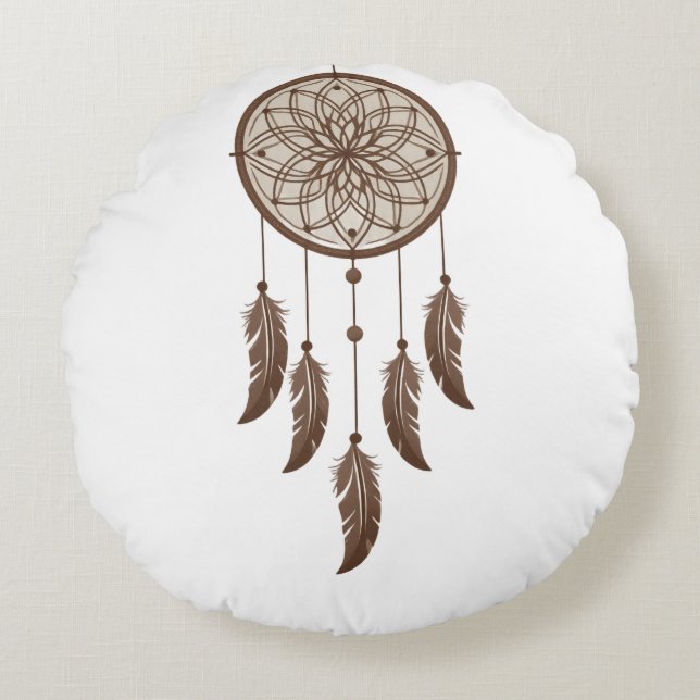 Boho Dreamcatcher Worpkussen  Rond Kussen (Voorkant)