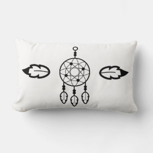 Boho Dreamcatcher Zwart Tribal Inheemse Amerikaan Kussen
