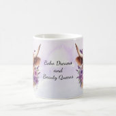 Boho Dreams Bloemen Paarse Hoogland Koe Whimsical Koffiemok (Center)