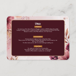 Boho Dreams Trouwkaart met Bloemen Informatiekaartje