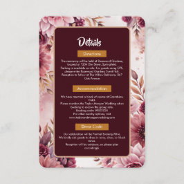 Boho Dreams Trouwkaart met Bloemen Informatiekaartje