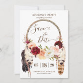 Boho Dreamweaver Blush & Peach Rozen Save The Date (Voorkant)