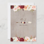 Boho Dreamweaver Blush & Peach Rozen Save The Date (Achterkant)